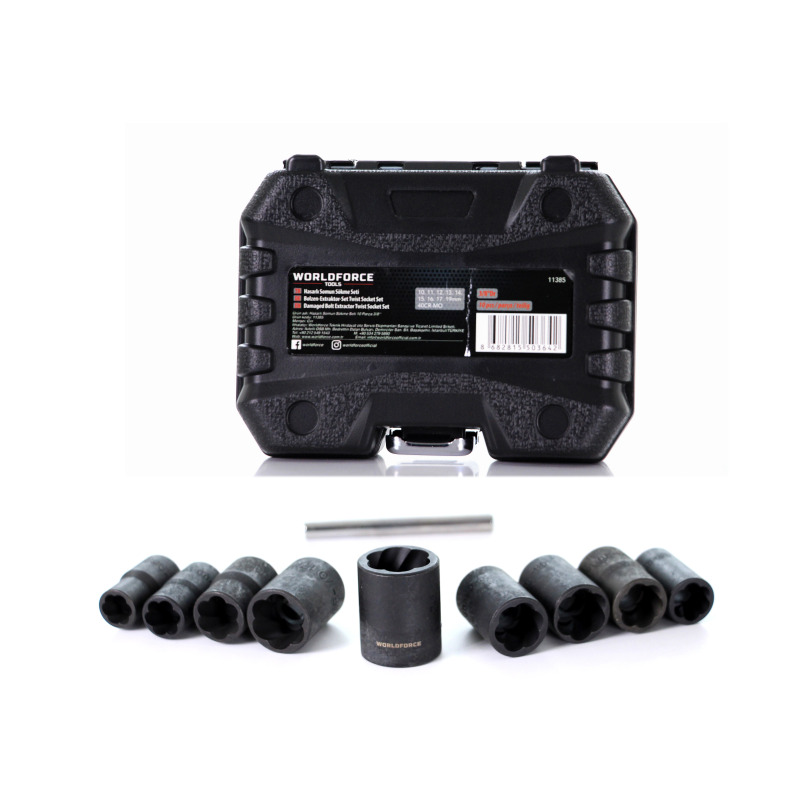 Worldforce 11385 Hasarlı Somun Sökme Seti 10 Parça 3/8