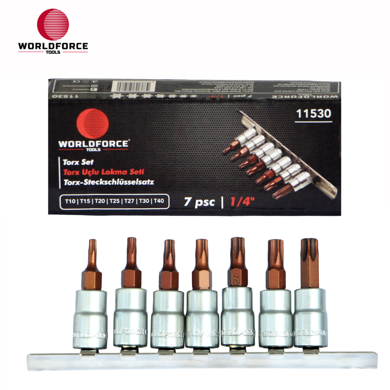 Worldforce 11530 Torx Uçlu Lokma Seti 7 Parça 1/4