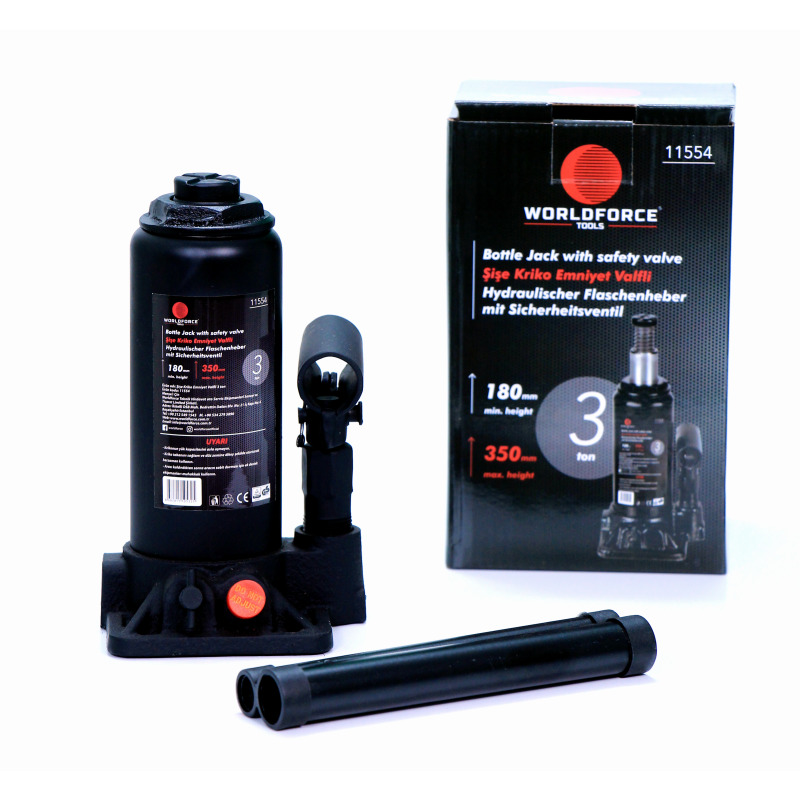 Worldforce 11554 Hidrolik Şişe Kriko 3 Ton 180-350mm