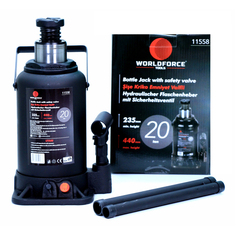 Worldforce 11558 Hidrolik Şişe Kriko 20 Ton 235-440mm