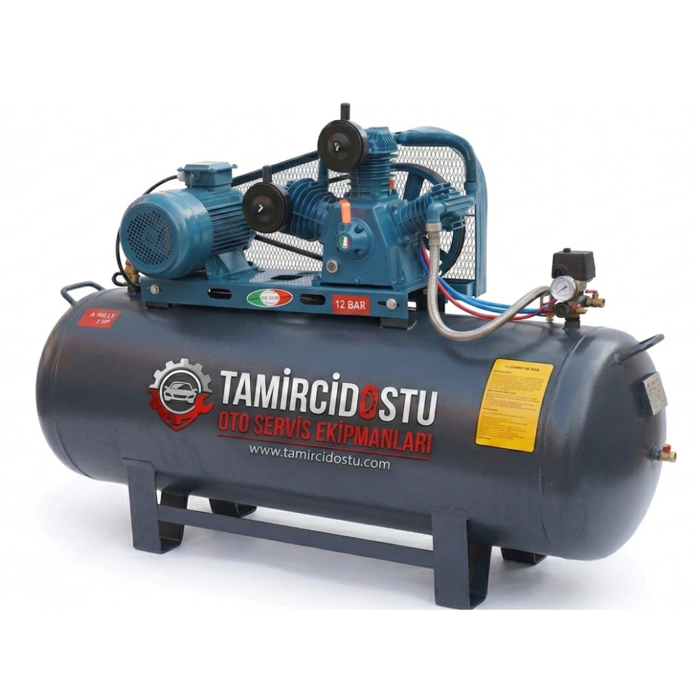 500 Litre Pistonlu Hava Kompresörü 3 Kafa 8 Bar 380v