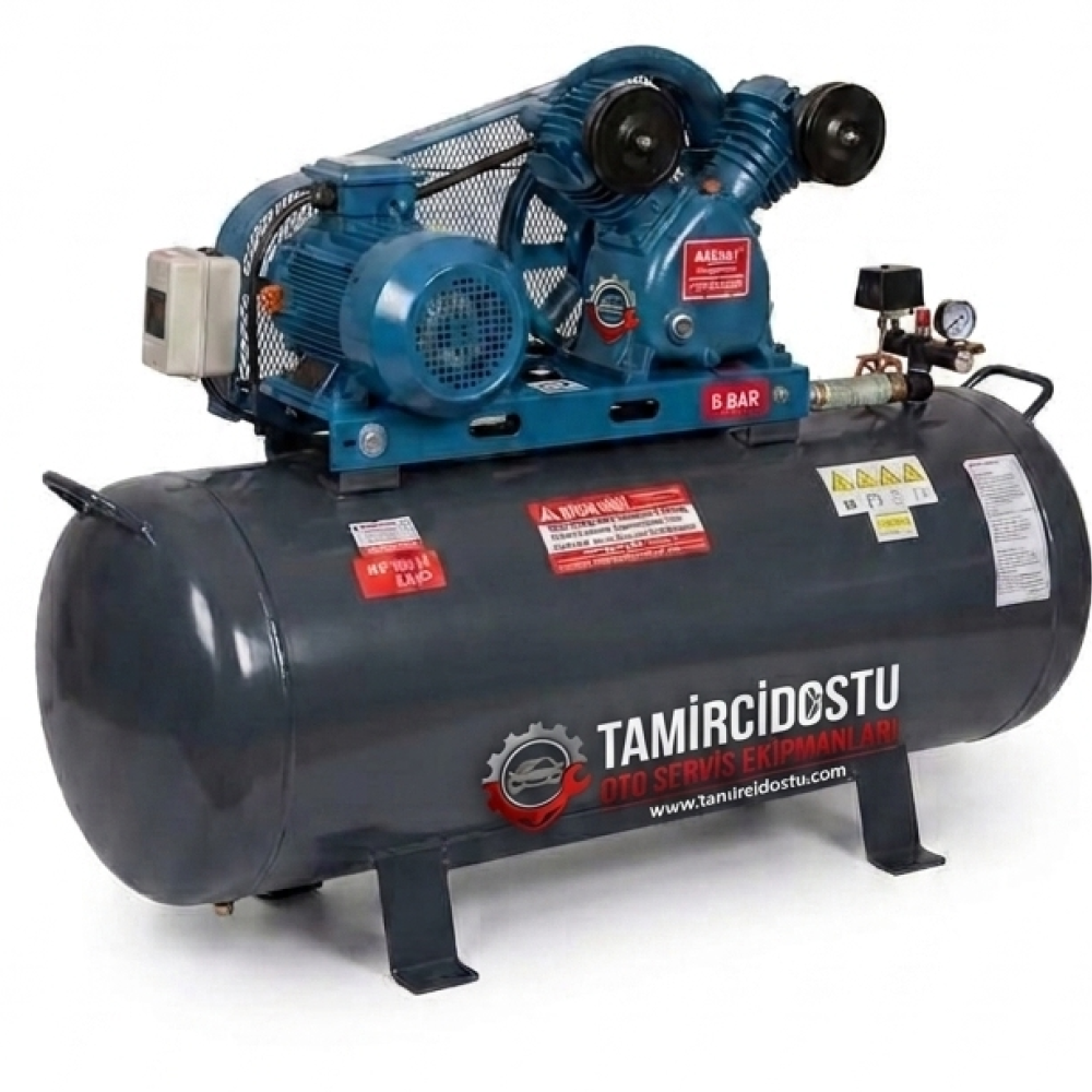 300 Litre Pistonlu Hava Kompresörü 2 Kafa 8 Bar 380v