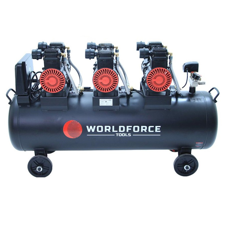 Worldforce 11673 Sessiz Yağsız Hava Kompresörü 200L 6 Piston 8 Bar