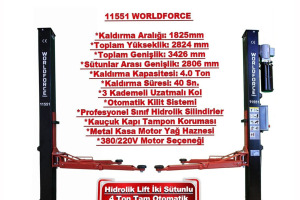 Hidrolik Lift İki Sütunlu 4 Ton 380/220V Tam Otomatik
